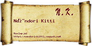 Nándori Kitti névjegykártya